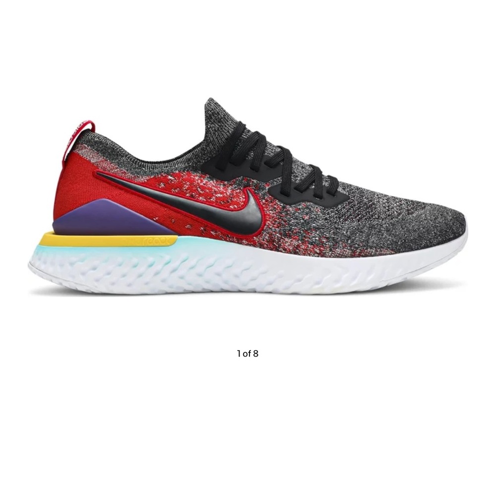 Nike epic React Flyknit 2 'Black hyper jade University Red'